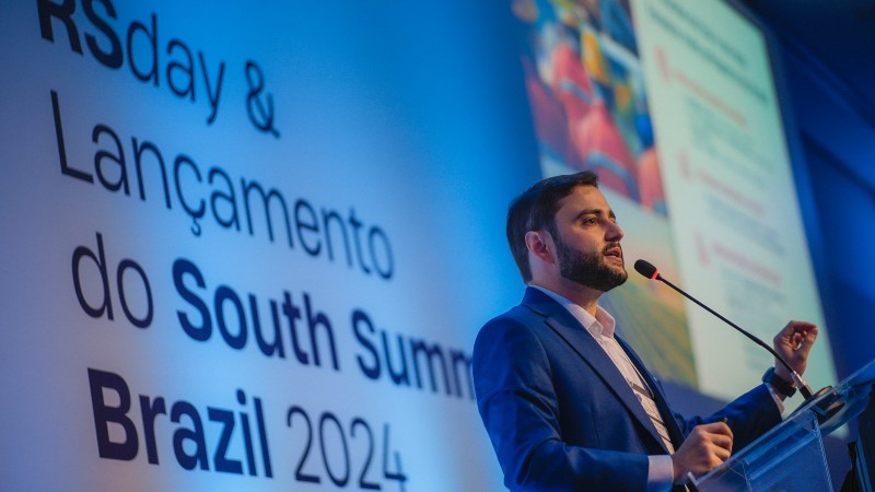 Vice-governador do RS palestra spbre competitividade no RS durante lançamento do South Summit Brazil. Evento realizado em São Paulo.